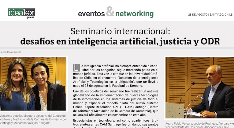 Eventos & Networking: desafíos en inteligencia artificial, justicia y ODR
