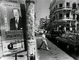 Crisis política: Afiche publicitario de Stroessner