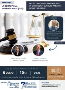 flyer del seminario Corte Penal Internacional